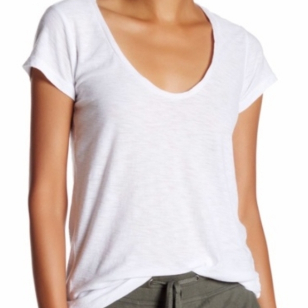James Perse Ruched White Tee